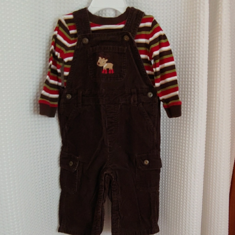 Gymboree Holiday reindeer overalls